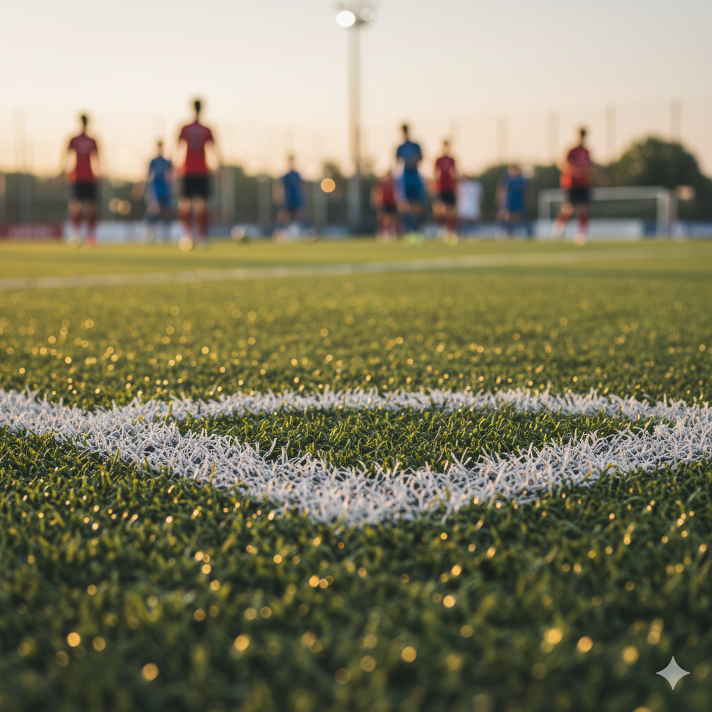 Cancha de futbolito con pasto sintético realista